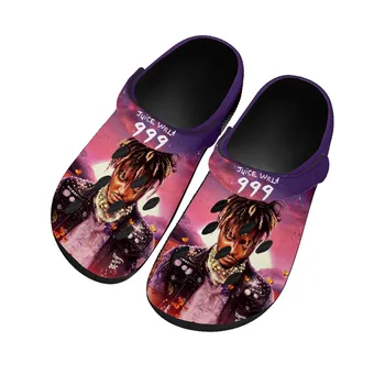 Wrld 999 Хип-хоп Рапър Сок домашни сабо по поръчка Водоустойчив Мъжки обувки дамски обувки за юноши, дишащи плажни чехли с дупки, черен