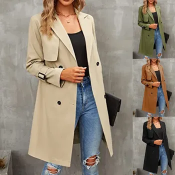 2023 Есен дамско палто с отложным яка, дантела, с дълъг ръкав, класическа ветровка, дамска мода, елегантни яке, дамски