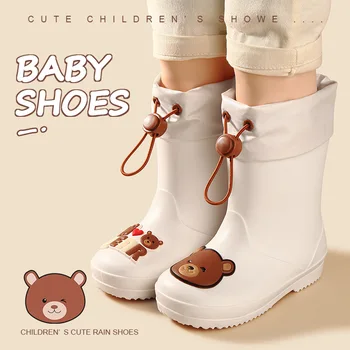 детски непромокаеми обувки с Анимационни герои За Момичета и Момчета, Детски Водоустойчив Обувки, Гумени Обувки с завязками в устата си, без хлъзгане Водоустойчиви обувки 레인부츠 Rain boots